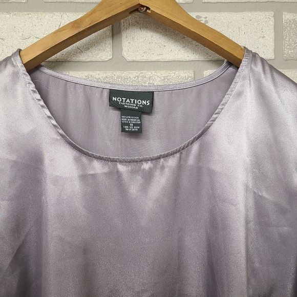 Notations Shimmery Silver Sleeveless Blouse Plus Size 1X - Picture 2 of 5